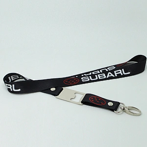 Factory wholesale high quality custom polyester water bottle opener lanyard
