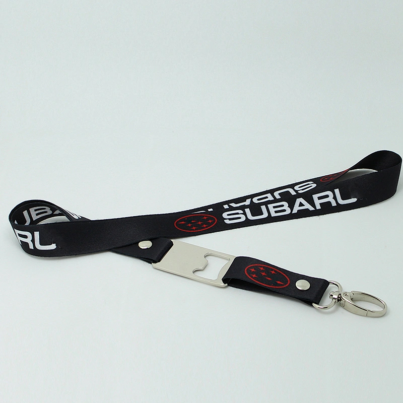 Factory wholesale high quality custom polyester water bottle opener lanyard