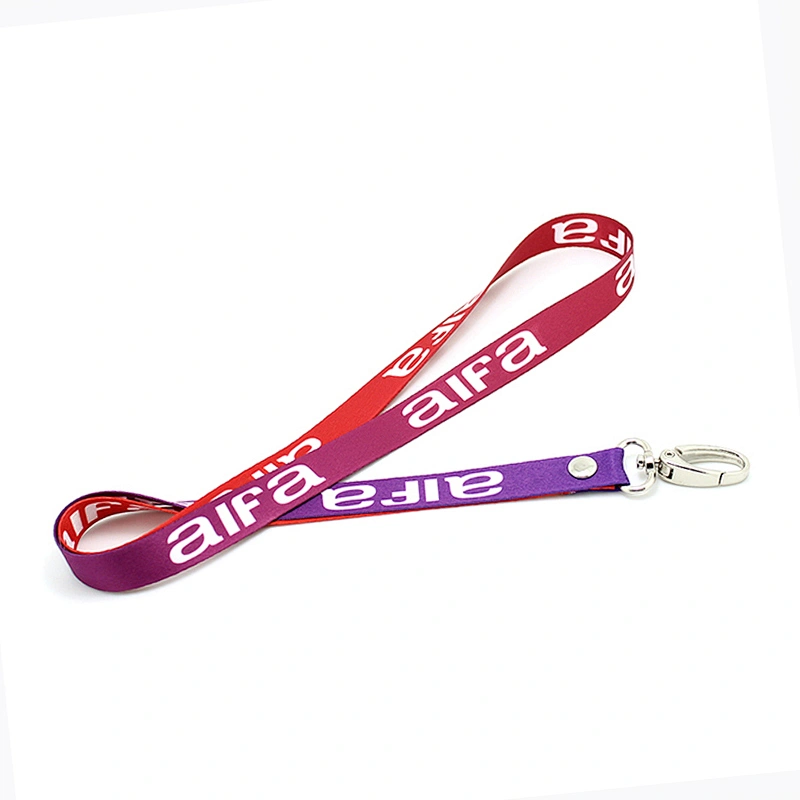 Single cheap custom breakaway buckle 20*90mm sublimation polyester thick lanyard