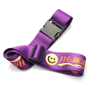 Best price decorative popular durable retractable luggage belt with plastic buckle