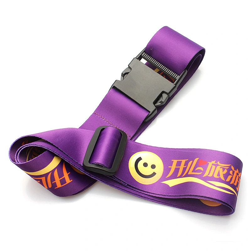 Best price decorative popular durable retractable luggage belt with plastic buckle