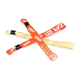 Festival Wristband Fashion Promotional Event Woven Plastic Lock Bracelet