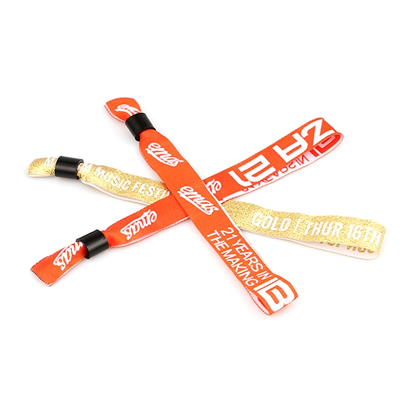 Festival Wristband Fashion Promotional Event Woven Plastic Lock Bracelet