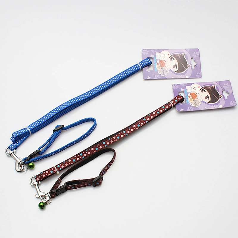 High quality durable custom printed blue dog collar and leash