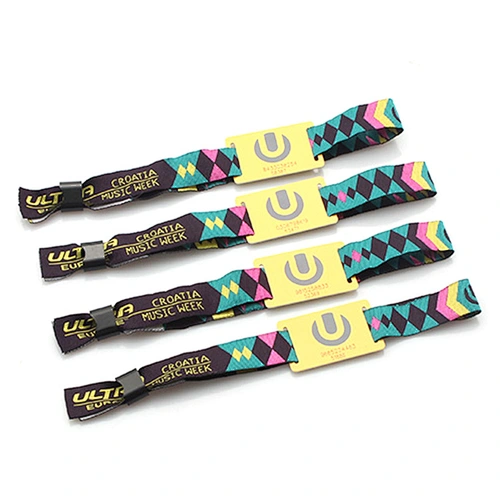 Cheap textile rfid woven wristband for concert decoration