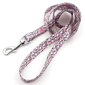 Wholesale polyester custom heat transfer print logo dog leash