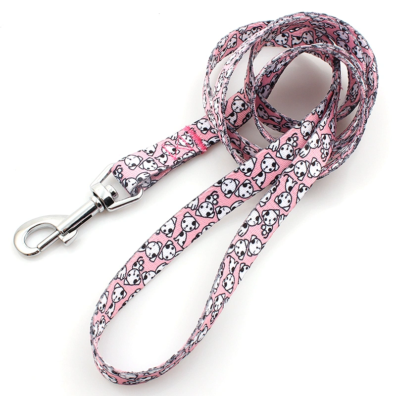 Wholesale polyester custom heat transfer print logo dog leash