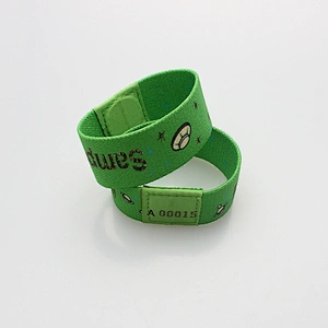 Promotional hot sale custom printed adjustable rpet recycle woven cloth wristband