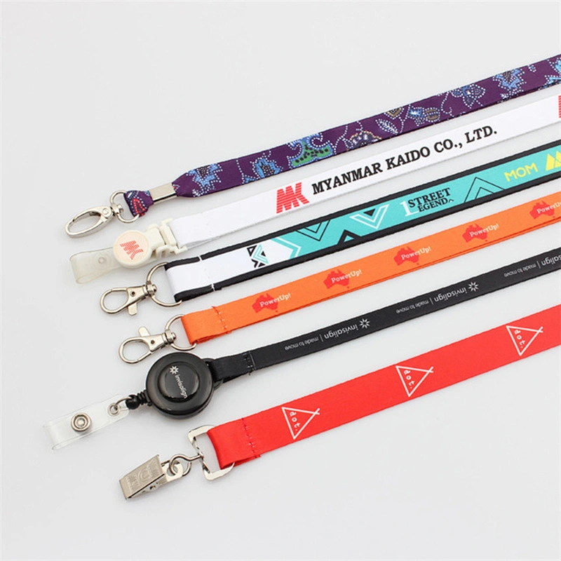 Hot sales heat transfer printed customized lanyard with lobster hook