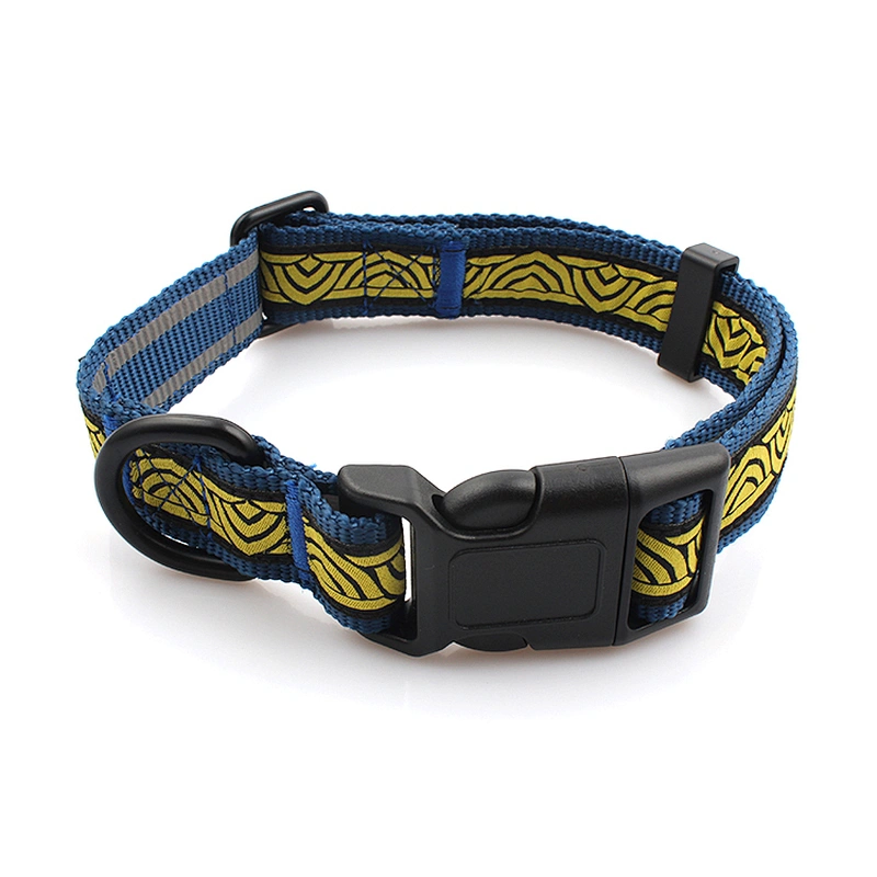 Custom dog polyester woven pet dog collar and leash set