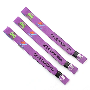 Polyester Woven Wristbands Branded Custom Fabric Bracelet