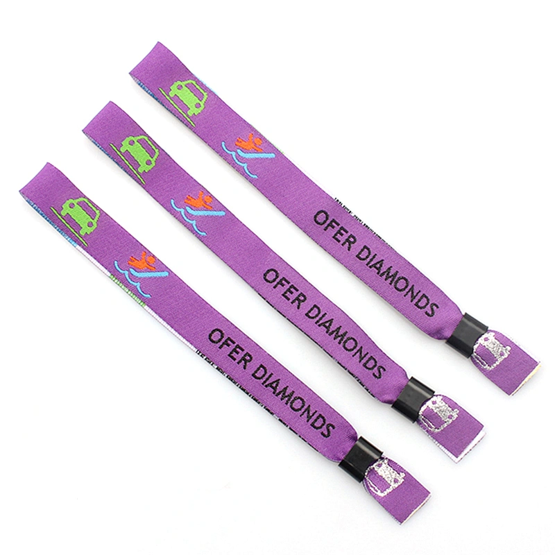 Polyester Woven Wristbands Branded Custom Fabric Bracelet