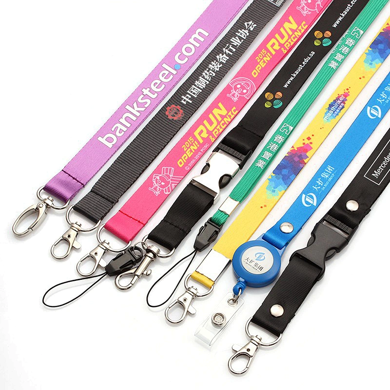 Wholesale polyester neck lanyard with J-hook  minimum order