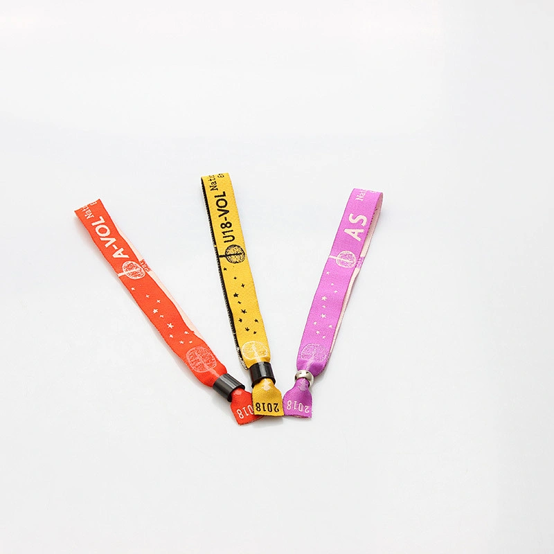 Factory direct free sample custom music festival ticket wristband with plastic slider