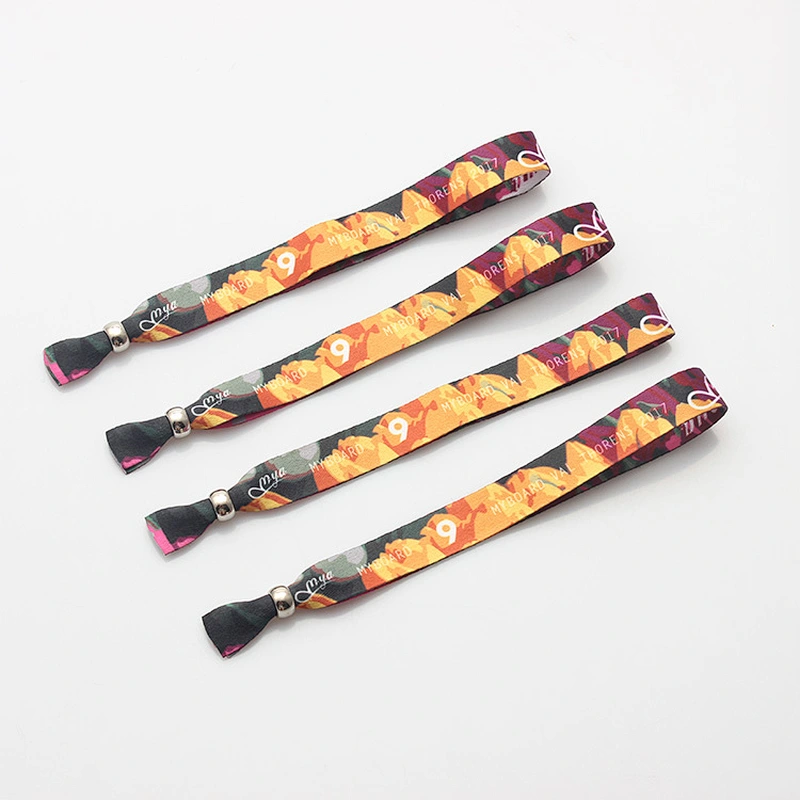 Custom logo polyester festival business wristband for sports&music