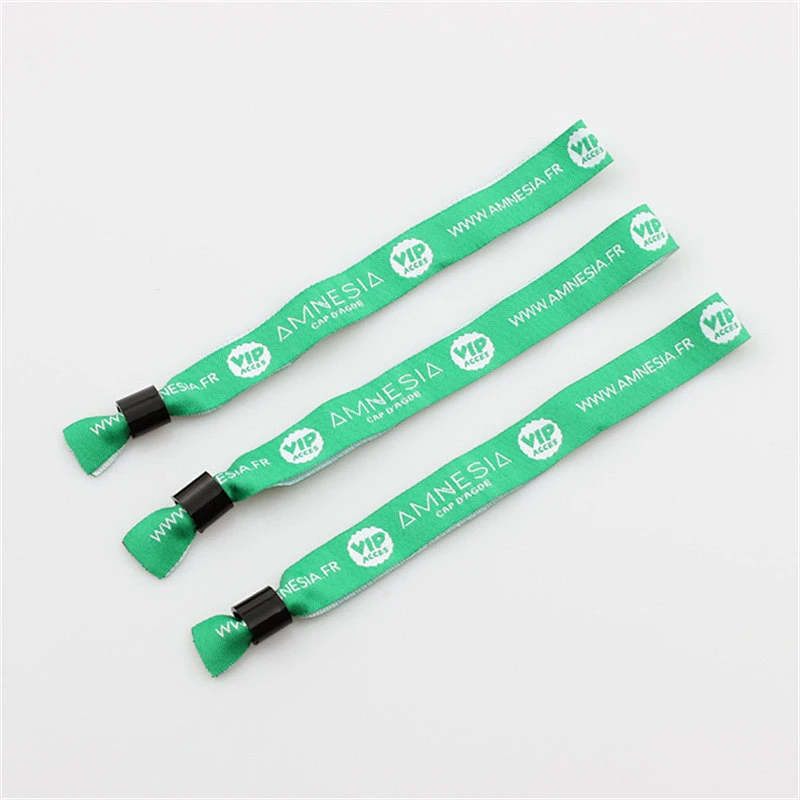 High quality polyester event wristband with plastic lock