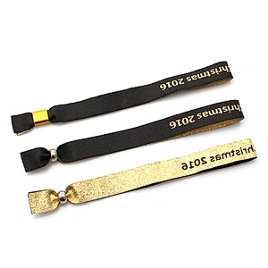 Music Festival Fabric Wristband Woven remote control Bracelet With Slef-locking Slider