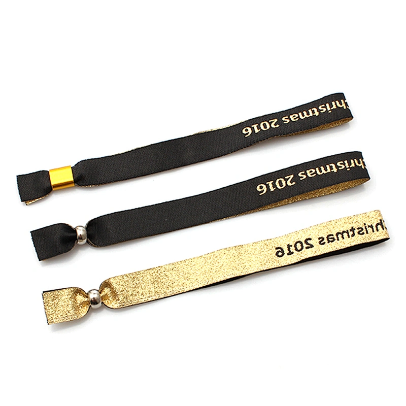 Music Festival Fabric Wristband Woven remote control Bracelet With Slef-locking Slider