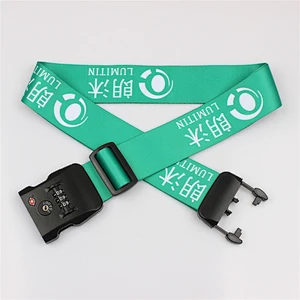 Wholesale promotional durable custom made polyester weight luggage belt with TSA lock