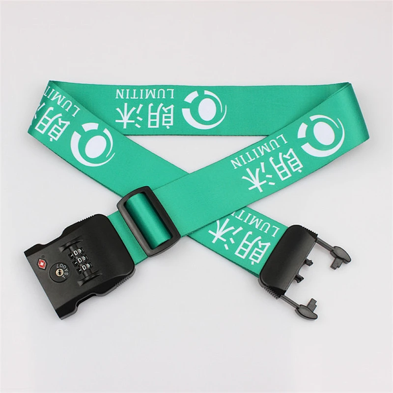 Wholesale promotional durable custom made polyester weight luggage belt with TSA lock