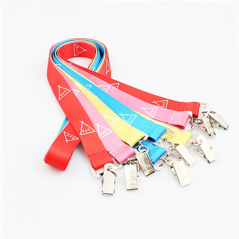 Customized logo sublimation rush lanyard with double bulldog clip