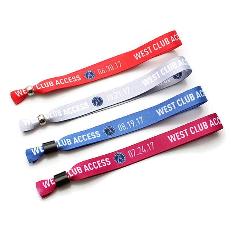 Custom logo fabric bracelets eco-friendly disposable wristband for events