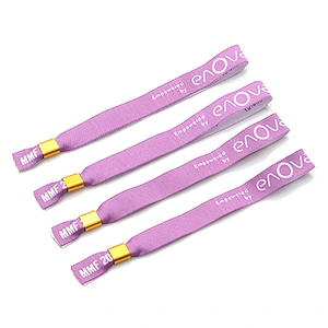 Eco-friendly woven fabric logo custom entrance numbered wristbands