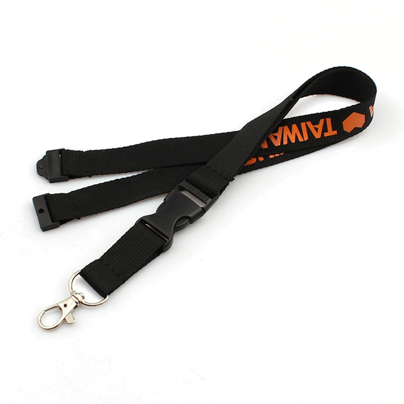 Silk screen custom printed neck strap with USB flash drive lanyard