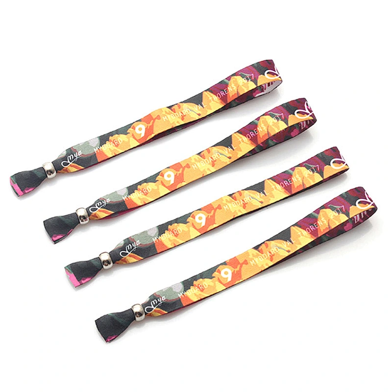 Typical thread colorful event wristbands for festival days