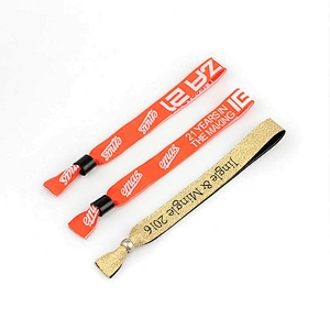 One time use one-way lock shine woven sport wristband