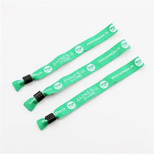 Free sample cheap customized polyester wristband with metal ring