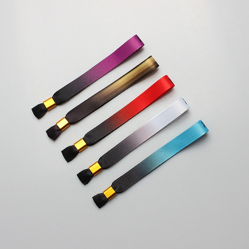 Professional Manufacturer Polyester Label Woven One Time Wristbands, Bracelet For Events One Time