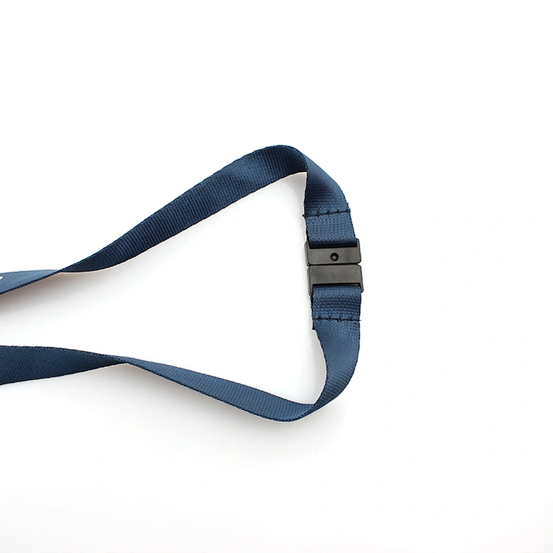 Custom logo nylon keychain holder lanyard navy