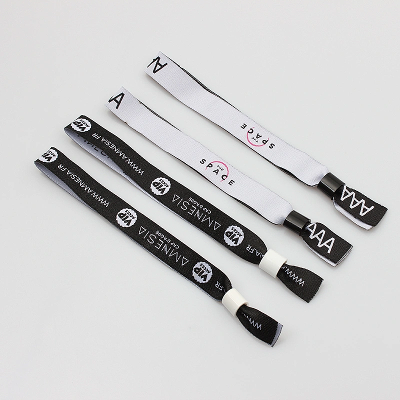 High quality polyester event wristband with plastic lock