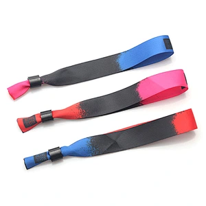 Adjustable soft event polyester printed fabric wristband