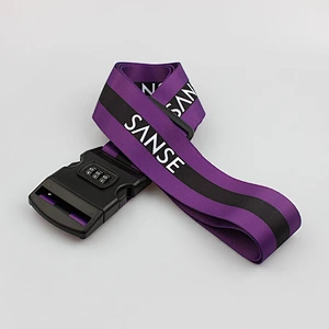 High quality luggage belt custom adjustable strap with plastic buckle for suitcase