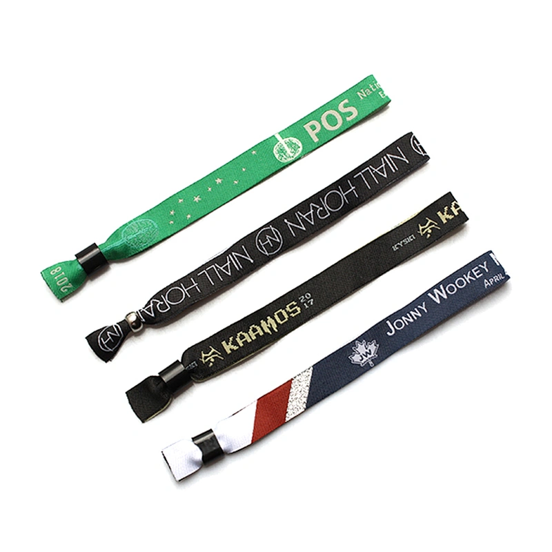 High quality festival woven cloth wristbands with plastic buckle