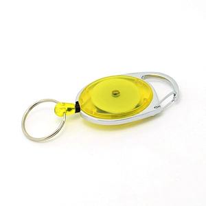 Custom high quality promotion carabiner badge reel with belt clip