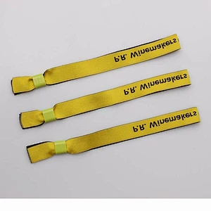Free sample festival custom thin woven thread terry cloth wristband