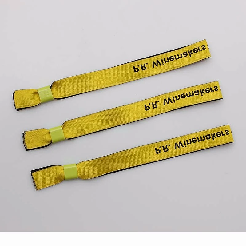 Free sample festival custom thin woven thread terry cloth wristband