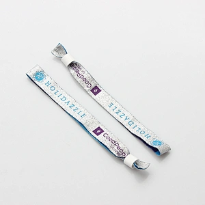 Colorful customized woven wristband for event with plastic clasp