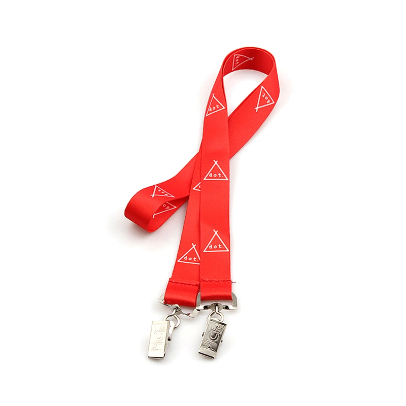 Customized decorative stylish double ended lanyard with bull dog clip