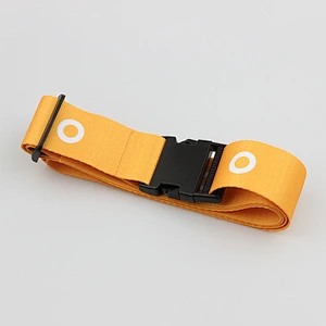Factory direct sale polyester luggage custom belt with plastic breakaway lock