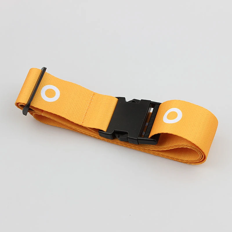Factory direct sale polyester luggage custom belt with plastic breakaway lock