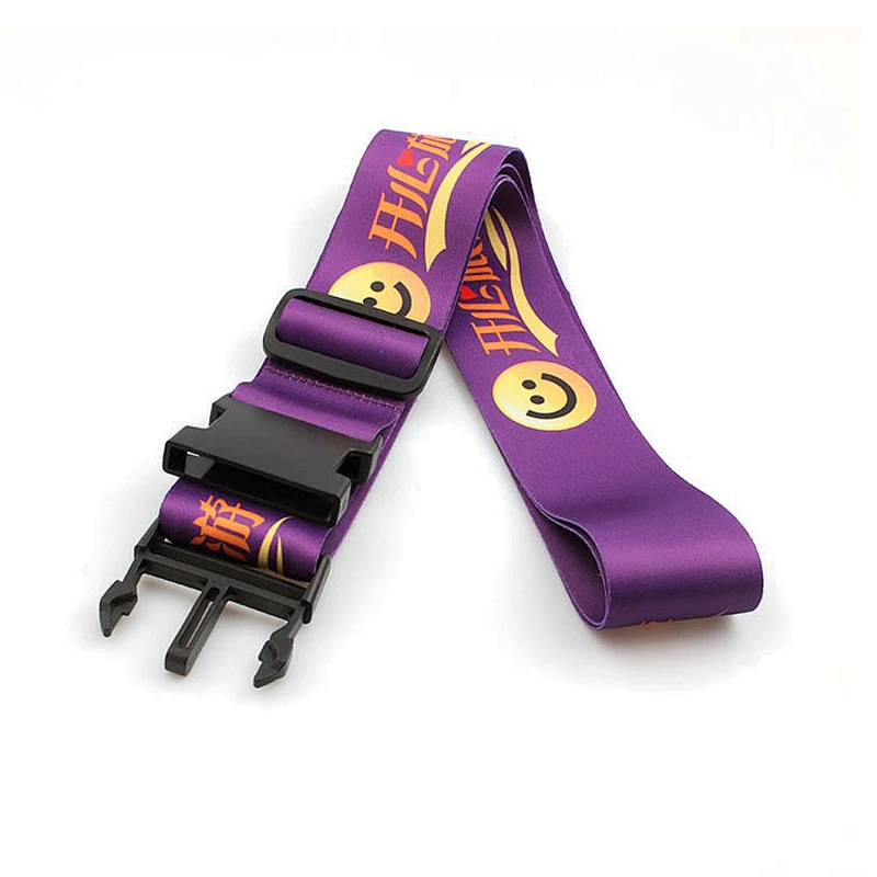 Best price decorative popular durable retractable luggage belt with plastic buckle