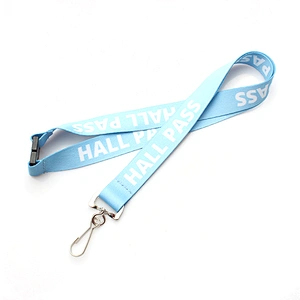 Custom printed adjustable white sublimation identification lanyard