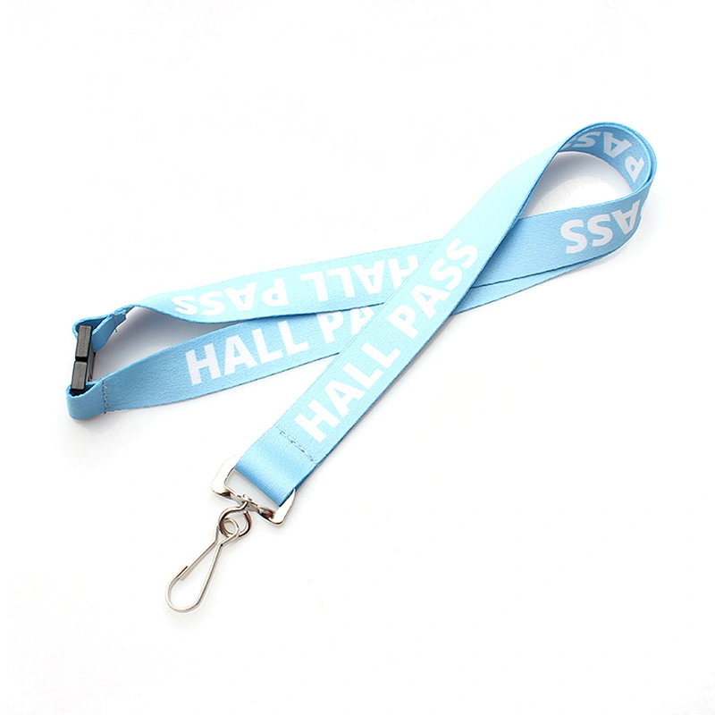 Custom printed adjustable white sublimation identification lanyard