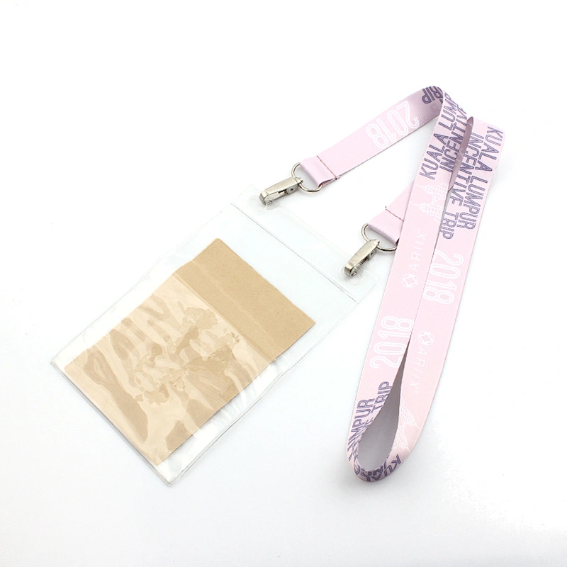 Fashion custom single polyester badge lanyard for ID card holder