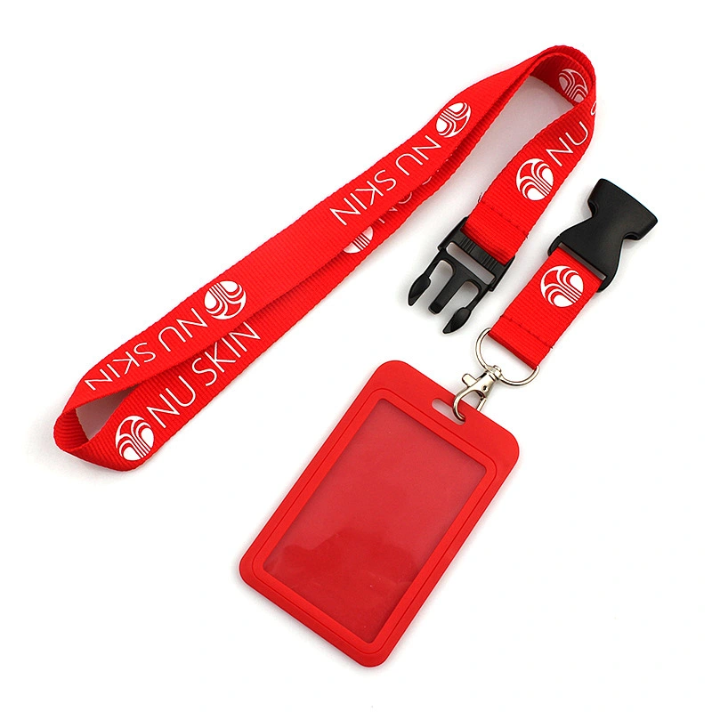 Custom wholesale plastic id card holders with lanyard
