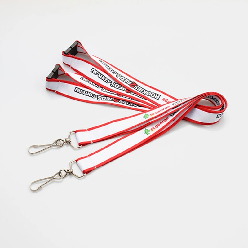 Custom your logo heat transfer lanyard with J-hook for ID card